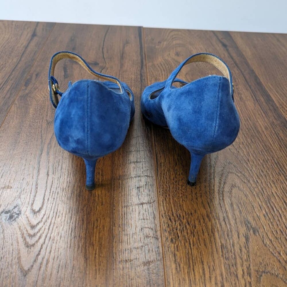 Boutique 9 Blue Suede Peep Toe heels 8M - Picture 5 of 7